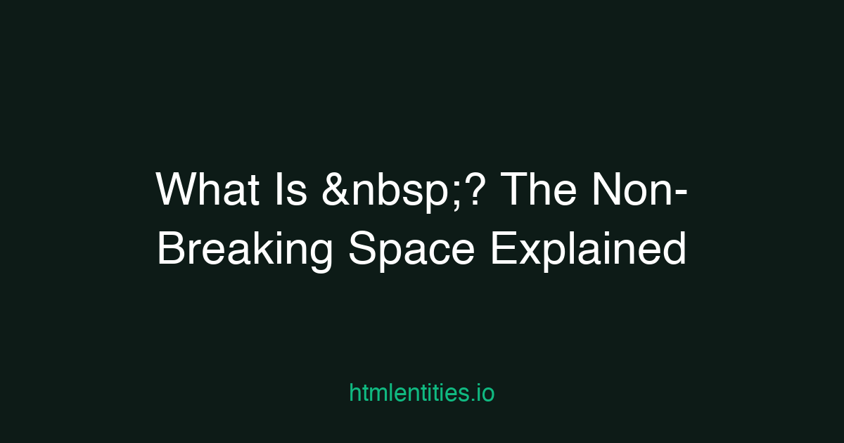 Guide thumbnail: What Is &nbsp;? The Non-Breaking Space Explained
